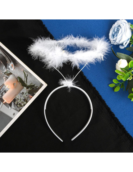 Diadema Halo de Ángel SUMERSHA con Plumas - Fiesta Halloween
