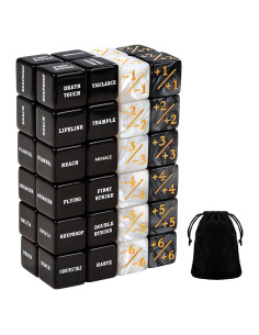 48 Piezas Dados Contadores MTG con 2 Bolsas de Terciopelo