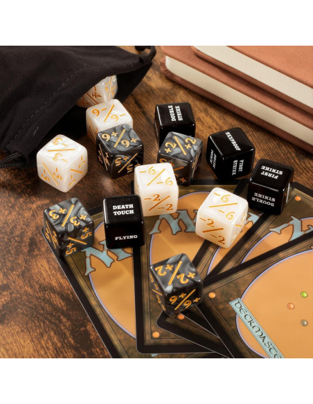 48 Piezas Dados Contadores MTG con 2 Bolsas de Terciopelo