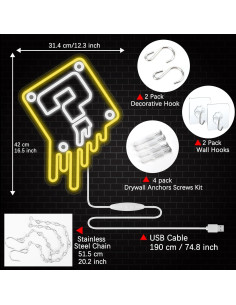 Luz de Neón LED Pounchi Derretido 42x31.4 cm Decoración 2