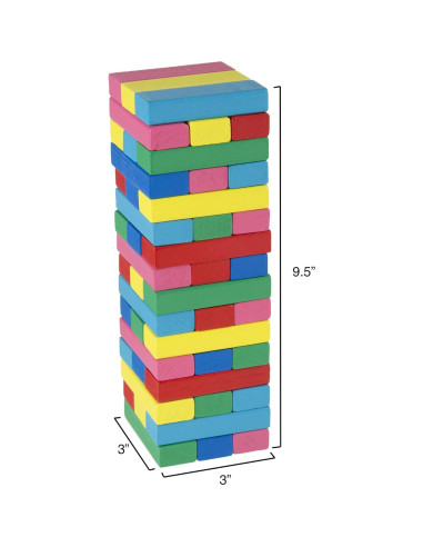 Juego de Bloques de Madera Hey! Play! 48 Piezas Colores