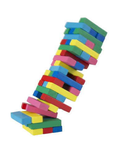 Juego de Bloques de Madera Hey! Play! 48 Piezas Colores