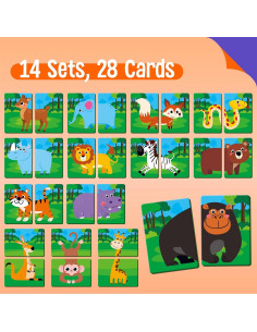 Juego de Memoria de Animales de la Selva SpriteGru - 28 Tarjetas 2