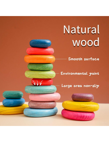 Bloques de Apilamiento de Madera OESSUF 16 Piezas Seguros