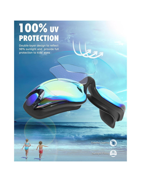 Gafas de natación Aegend para niños, 2 unidades, silicona