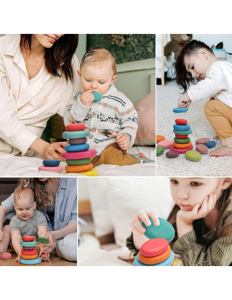 Bloques de Apilamiento de Madera OESSUF 16 Piezas Seguros