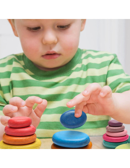 Bloques de Apilamiento de Madera OESSUF 16 Piezas Seguros