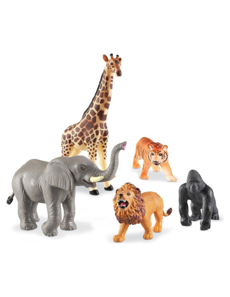 Juguetes de Animales de la Jungla Jumbo Recursos de Aprendizaje - 5 Piezas Juguetes de Animales de la Jungla Jumbo Recursos de Aprendizaje - 5 Piezas