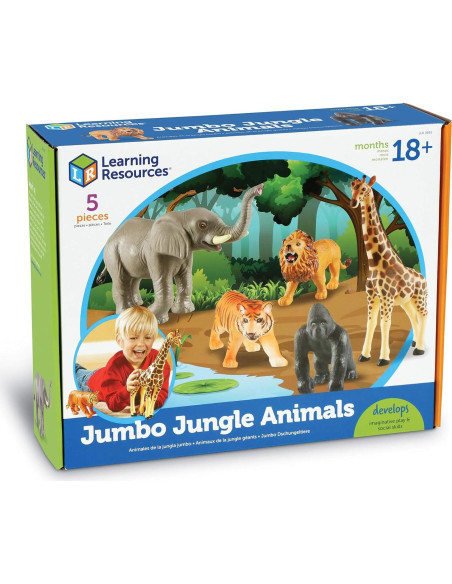 Juguetes de Animales de la Jungla Jumbo Recursos de Aprendizaje - 5 Piezas Juguetes de Animales de la Jungla Jumbo Recursos de Aprendizaje - 5 Piezas