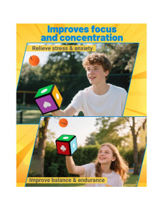 Juego de Habilidad Cubo de Rebote 1 Unidad + 2 Pelotas - Multicolor 2