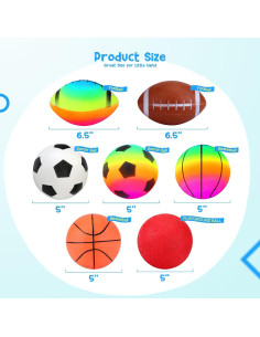 Juego de Pelotas Suaves PlayZap 7 Piezas para Niños 1-6 Años 2