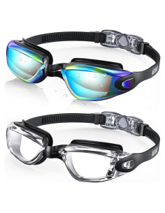 Gafas de natación Aegend, 2 pares, anti-fugas, visión clara