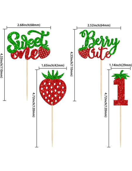 24 Adornos para Cupcakes Dulce Uno Ephlyn Verde 6.5x11cm