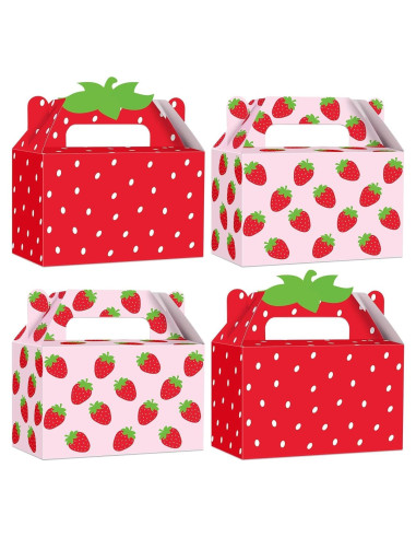 24 Cajas de Regalo de Fresa ojustbeok 16x8.2x9.8cm
