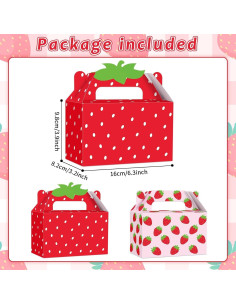 24 Cajas de Regalo de Fresa ojustbeok 16x8.2x9.8cm 2