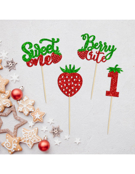 24 Adornos para Cupcakes Dulce Uno Ephlyn Verde 6.5x11cm