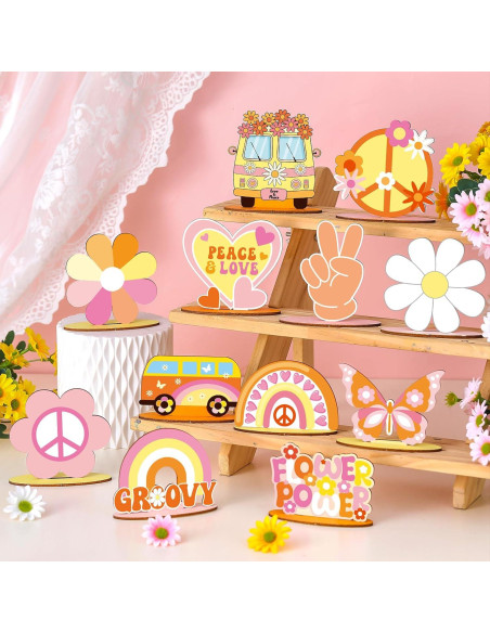 12 Decoraciones de Fiesta Groovy RattanView - Centros de Mesa Bohemios