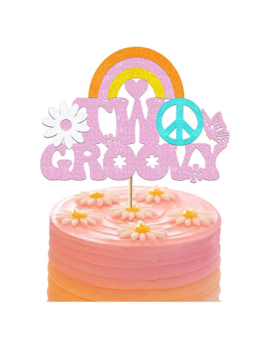 Topper de Pastel Dos Groovy Vivicraft 17x12.2cm Ecológico