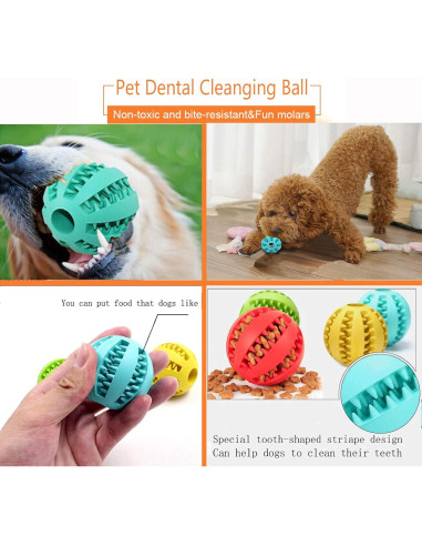 Bolas de Masticar para Perros Sunglow - 2 Unidades, 5 cm, No Tóxicas