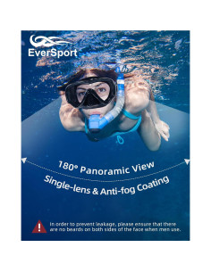 Gafas de natación EverSport Adultos con Cubierta Nasal y Vista Amplia 2