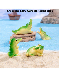 Figuras Miniatura de Cocodrilo LONCESS para Jardín de Hadas 2