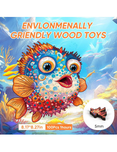 Rompecabezas de Madera Jiroinlly 100 Piezas Oceánico 20.77x20.92cm 2