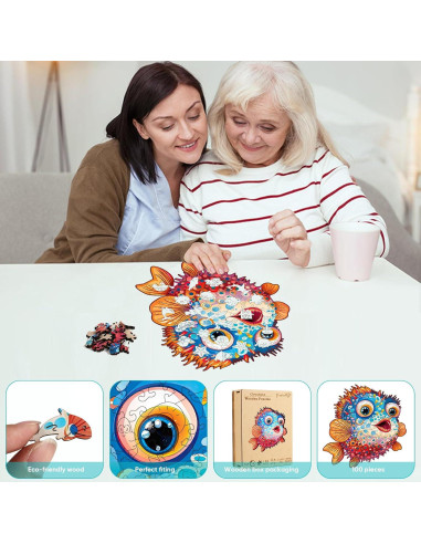 Rompecabezas de Madera Jiroinlly 100 Piezas Oceánico 20.77x20.92cm