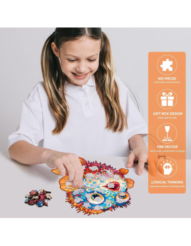 Rompecabezas de Madera Jiroinlly 100 Piezas Oceánico 20.77x20.92cm