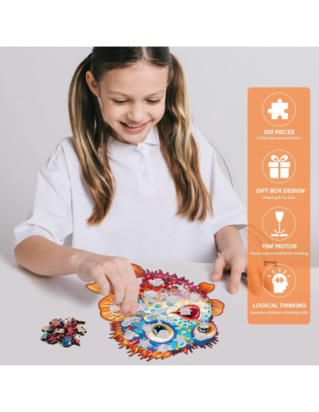 Rompecabezas de Madera Jiroinlly 100 Piezas Oceánico 20.77x20.92cm