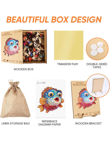 Rompecabezas de Madera Jiroinlly 100 Piezas Oceánico 20.77x20.92cm