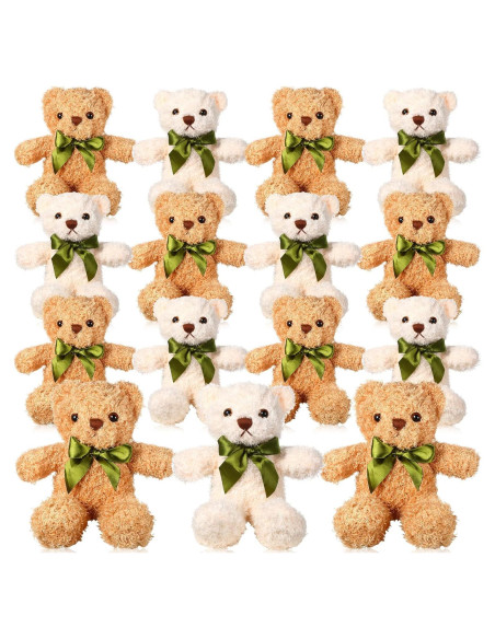 Paquete de 18 Osos de Peluche HyDren 25.4 cm Beige y Blanco Paquete de 18 Osos de Peluche HyDren 25.4 cm Beige y Blanco