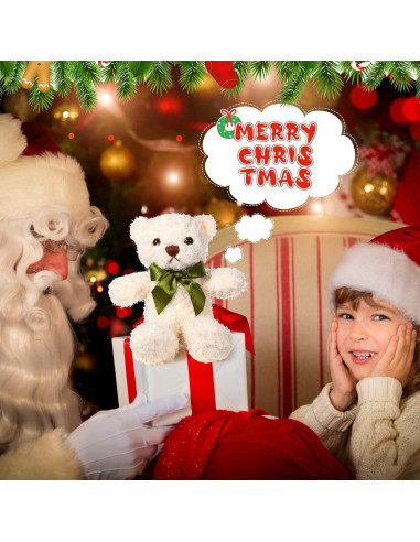 Paquete de 18 Osos de Peluche HyDren 25.4 cm Beige y Blanco