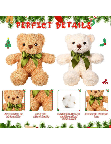 Paquete de 18 Osos de Peluche HyDren 25.4 cm Beige y Blanco Paquete de 18 Osos de Peluche HyDren 25.4 cm Beige y Blanco