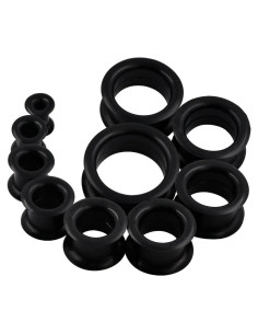 Juego de Túneles de Piercing Silicona Oyaface 20 Piezas 2g-25mm