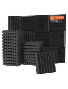Paquete de 12 Paneles Acústicos de Espuma Aislante 30kg/m