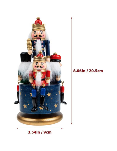 Títere de Cascanueces de Madera DEARMAMY Azul 20.5cm