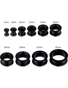 Juego de Túneles de Piercing Silicona Oyaface 20 Piezas 2g-25mm 2