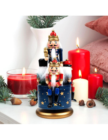 Títere de Cascanueces de Madera DEARMAMY Azul 20.5cm