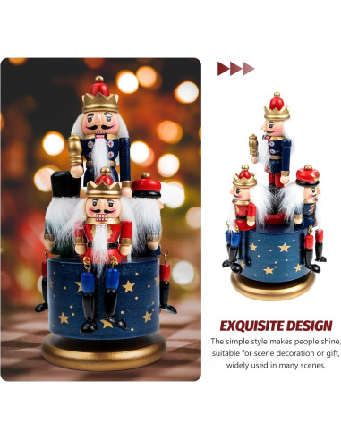 Títere de Cascanueces de Madera DEARMAMY Azul 20.5cm