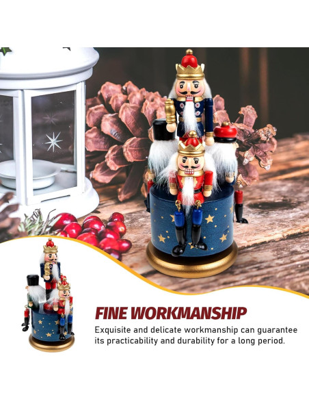 Títere de Cascanueces de Madera DEARMAMY Azul 20.5cm