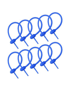 Bridas de Silicona Reutilizables MECCANIXITY 12 Pcs 15 cm Azul