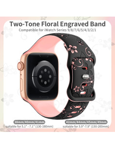 Banda de Silicona Floral SuperNaNa para Apple Watch 38-49mm 2
