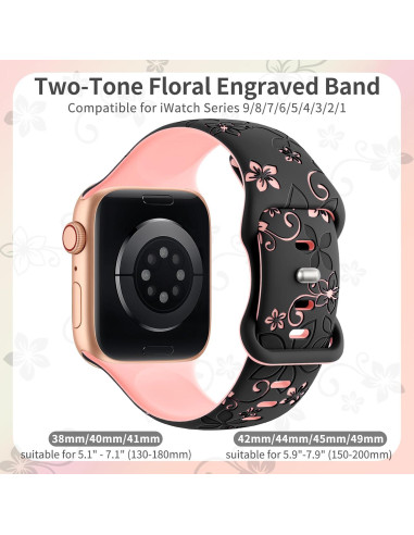 Banda de Silicona Floral SuperNaNa para Apple Watch 38-49mm
