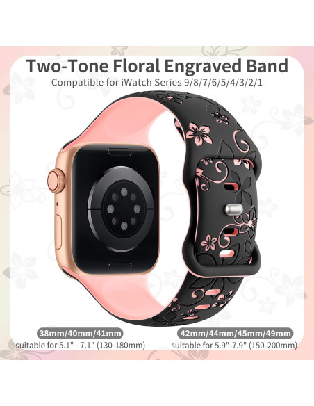 Banda de Silicona Floral SuperNaNa para Apple Watch 38-49mm