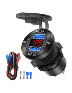 Cargador USB de 12V TIANWIDJEW 4 Puertos Carga Rápida