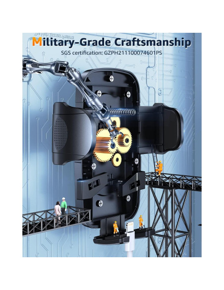 Soporte para Teléfono Humixx para Auto con Succión Militar Soporte para Teléfono Humixx para Auto con Succión Militar