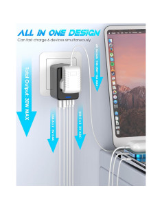 Adaptador de Viaje Universal URJD 6 Puertos USB-C y USB-A 2