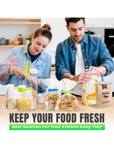 Paquete de Clips para Sellar Bolsas Genérico - 18 Piezas Multicolores