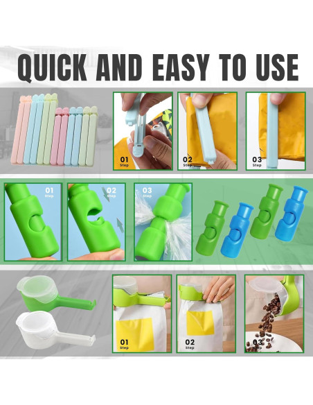 Paquete de Clips para Sellar Bolsas Genérico - 18 Piezas Multicolores