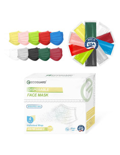 Mascarillas Desechables 4 Capas EcoGuard - Paquete de 100 Coloridas